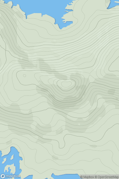 Thumbnail image for Eagle Hill [Beara Peninsula] showing contour plot for surrounding peak